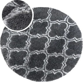 Protišmykový koberec DECOR sivý kruh