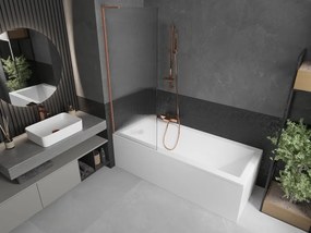 Mexen Next L, 1-krídlová vaňová zástena 70 x 150 cm, 6mm sklo s rebrovým vzorom, medený profil, 895-070-000-03-09-65