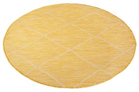 Dekorstudio Šnúrkový okrúhly koberec PALM 3075 - žltý Priemer koberca: 200cm