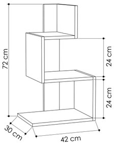 Nočný stolík ROSIE 72x42 cm biela/dub