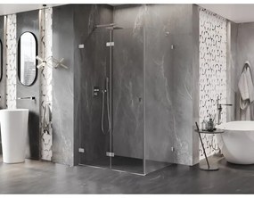 Mexen Lunar-F, 1-krídlový sprchový kút so skladacími dverami, ľavý, 90 x 70 cm, 8mm číre sklo, chrómový profil, 836-090-070-01-00-L