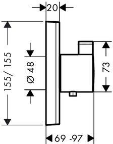 Hansgrohe ShowerSelect, termostatická batéria Highflow pod omietku, chrómová, HAN-15760000