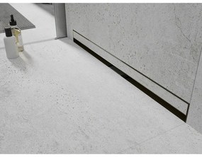 Mexen Flat nerezový sprchový žľab na stenu 110 cm vzor 2v1, zlatá, 1530110