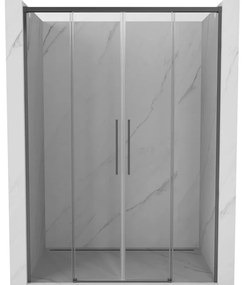 Mexen Rox, posuvné sprchové dvere 140 cm, 8mm číre sklo, grafitový profil, 8C2-140-002-95-00