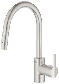 Drezová batéria Grohe Feel s vyťahovacou spŕškou, 2 prúdy supersteel 31486DC1