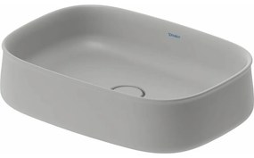 DURAVIT Zencha oválna umývadlová misa bez otvoru, bez prepadu, 550 x 390 mm, saténovo šedá matná, s povrchom WonderGliss, 23735567791