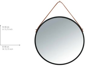 WENKO 24424100 - Zrkadlo BORRONE 40x40 cm čierna/strieborná