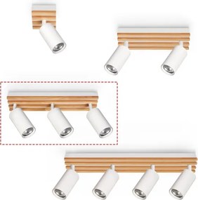 Brilagi - Bodové svietidlo SELE WOOD 3xGU10/30W/230V biela/drevo