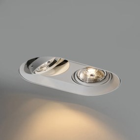 Sada 6 zaoblených zapustených bodových svetiel biela GU10 70 mm 2-svetelné - Hubs