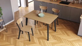 ROXY Prírodný dub/čierny rám - kuchynský/jedálenský stôl RETRO - obdĺžnikový drevený stôl