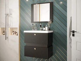 Kúpeľňový nábytok Syliko VI, Sifón: bez sifónu, Umývadlo: nie, Farby: čierna