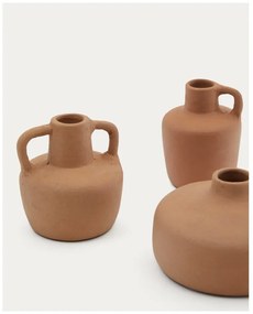 Oranžové terakotové vázy v súprave 3 ks (výška 6 cm) Sofra – Kave Home