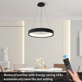 Brilagi - LED stmievateľný luster na lanku FALCON MODERN LED/54W/230V 60 cm čierny + diaľkové ovládanie