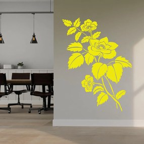 Veselá Stena Samolepka na stenu na stenu Kvetina Farba: žlutá, Veľkosť: 100 x 74 cm