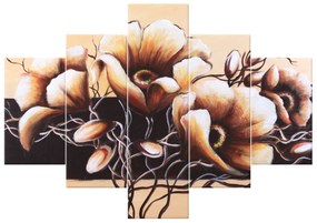 Gario Ručne maľovaný obraz Dôstojné maky - 5 dielny Rozmery: 100 x 70 cm