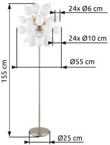 Globo 15633SO - Stojacia lampa UDO 6xE14/25W/230V biela