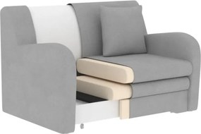 Biela rozkladacia/s úložným priestorom pohovka z textílie buklé 130 cm Ario – ELTAP