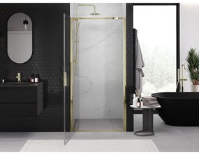 Mexen Exo, výklopné sprchové dvere 85 cm, číre sklo, zlatá, 8181-085-000-50-00