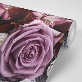 Samolepiaca fototapeta kytica ruží v retro štýle - 150x100
