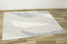 Šnúrkový koberec Stella D431A sivý / strieborný / krémový
