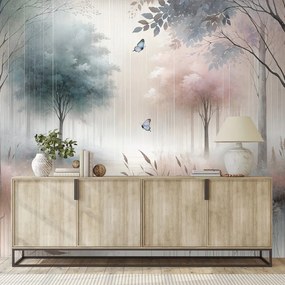 Samolepiaca tapeta jemný lesný sen s motýľmi