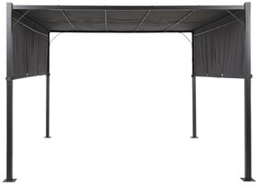 Záhradná pergola s LED solárnym osvetlením BestBerg BBGG-50 / 300 x 300 x 215 cm / šedá