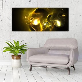 Abstraktný obraz žltých gulí (120x50 cm)