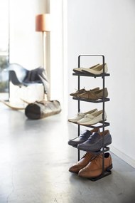 Prenosný stojan na topánky Yamazaki Tower Shoe Rack, vysoký / čierny