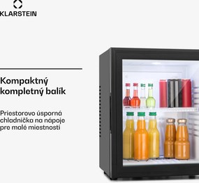 Klarstein Brooklyn, minibar, 30 l, energet. trieda F, čierna, sklo