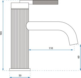Rea Argon, umývadlová batéria h-165, zlatá lesklá, REA-B7800