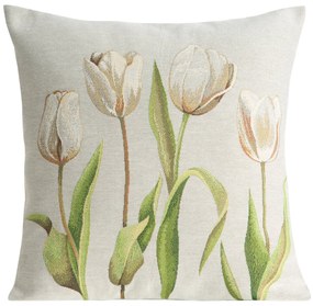 GOBELÍNOVÁ DEKORAČNÁ OBLIEČKA NA VANKÚŠ NATUR 45X45 CM KVETY