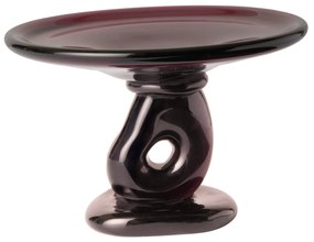 Ferm Living Sklenená misa na podstavci Damo Dark Grape Ø 24 cm