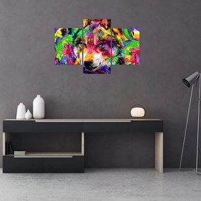 Obraz - Vlk s graffiti (90x60 cm)