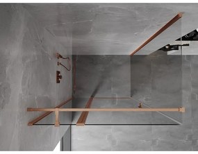 Mexen Mist T, sprchový kút s krídlovými dverami, 70 x 90 cm, 8mm číre sklo, medený profil, 8A4T-090-070-65-00