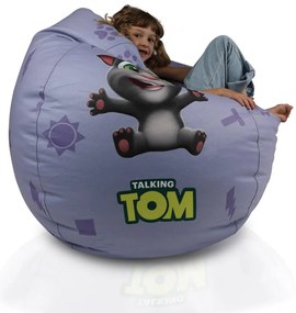 Sedací vak Talking Tom & Friends – detský kresielkový vak s opierkou nôh Farba: Z - žltý