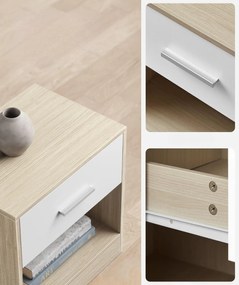 Nočné stolíky NOVERA sada 2 ks 39x28 cm, béžové/biele