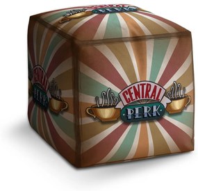 Sablio Taburet Cube Seriál Priatelia CENTRAL PERK Abstrakcia: 40x40x40 cm