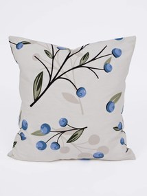 Bavlnená obliečka na vankúš Renforcé 40 × 40 cm - Čučoriedky prírodné