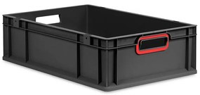 Sada 5 kusov - Eurobox Next Gen 2.0 Cycle - Stohovateľný kontajner s otvorenými rukoväťami - Červený - 600 x 400 x 170 mm - Antracit