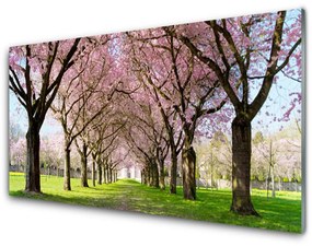 Skleneny obraz Chodník stromy príroda 140x70 cm