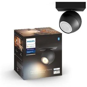 PHILIPS HUE Nástenné LED inteligentné bodové osvetlenie HUE BUCKRAM, 1xGU10, 5W, teplá biela-studená biela, čier