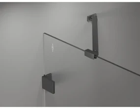 Mexen Lunar-B, výklopný sprchový kút pravý 70 x 70 cm, 8mm číre sklo, profil grafit brúsený, 832-070-070-66-00-P