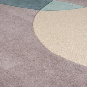 Modro-béžový vlnený koberec 170x120 cm Glow - Flair Rugs