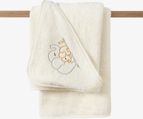 Goldea detská froté osuška s kapucňou - sloníky na smotanovej 100 x 100 cm