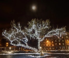 DECOLED Svetelná reťaz LED FLASH, 20 m, ľadovo biela, 120 diód, IP67, čierny kábel