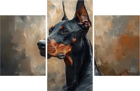 Obraz - Portrét Dobermana (90x60 cm)