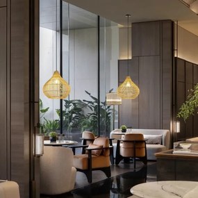 Immax 08257L - Luster na lanku PELO 1xE27/40W/230V pr. 40 cm ratan