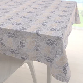Biante Dekoračný štvorcový obrus PML-057 Mozaika žltosivých listov na sivom 90x90 cm