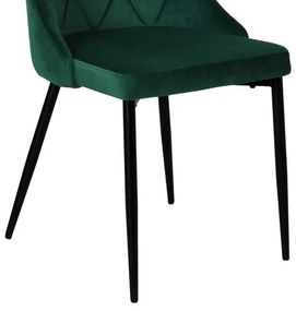 Jedálenská stolička LINCOLN zamatová, tmavozelená