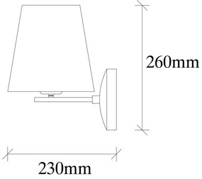 Nástenná lampa Profil V krémová